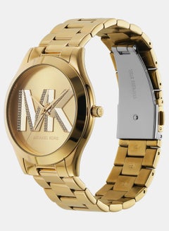 Michael Kors Women's Womens Slim Runway Three-Hand Gold-Tone Stainless Steel Watch MK4732  - Image 2