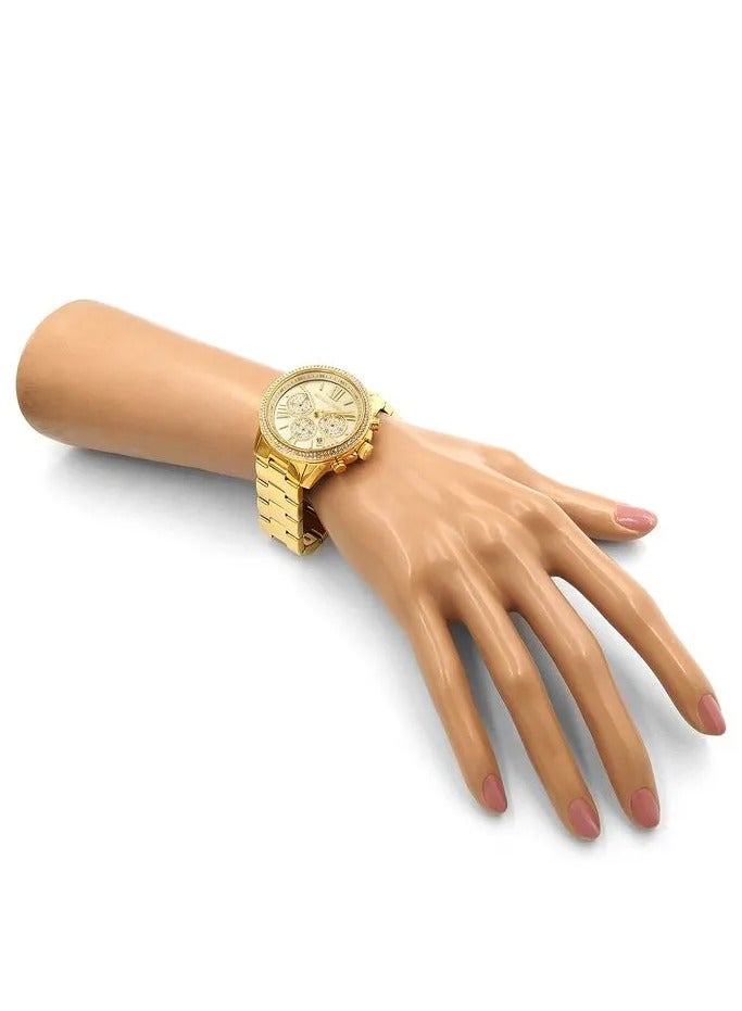Michael Kors Women's Women's Bryn Pavé Quartz Gold Dial Gold Steel Strap Watch - MK7199 - Image 4