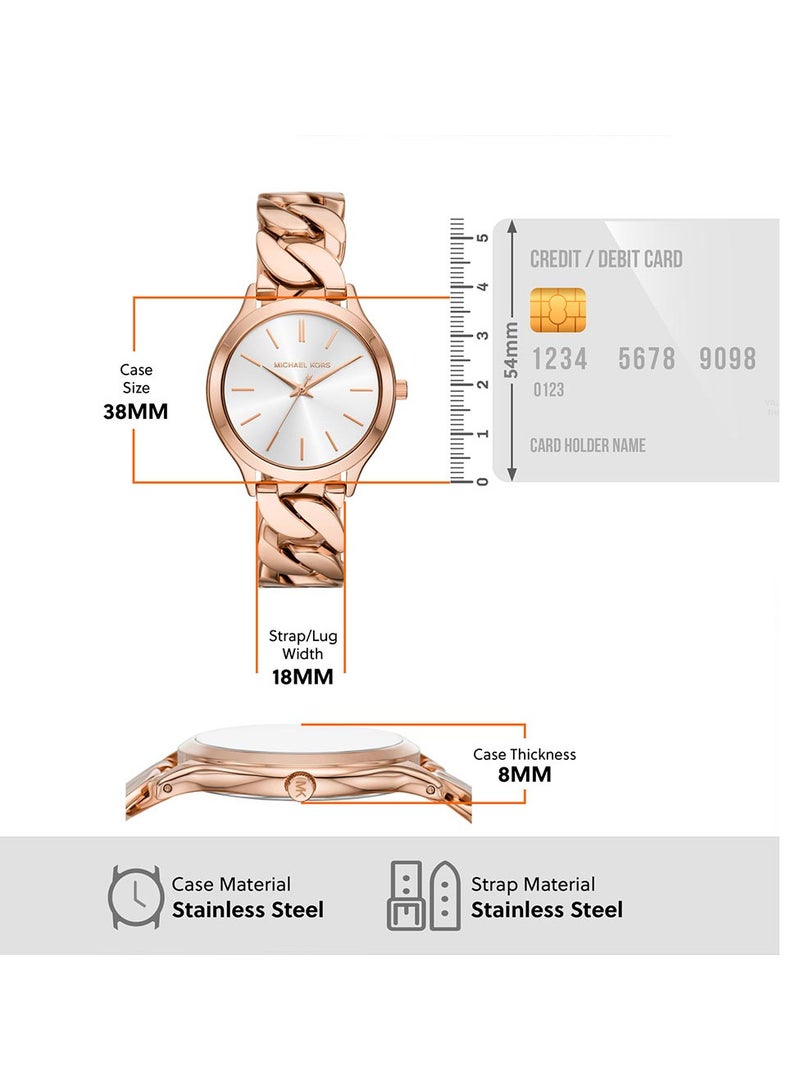 Women's Women's Runway Three-Hand, Rose Gold-Tone Stainless Steel Watch - MK7473