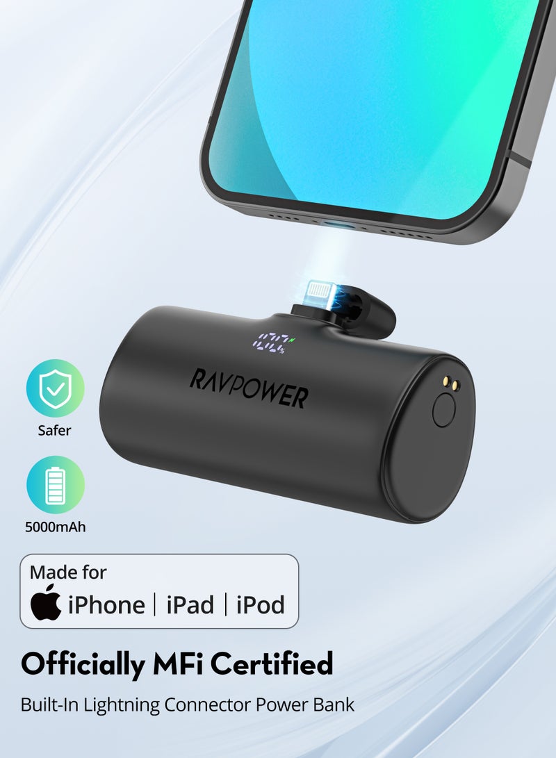 RAVPOWER 5000 mAh RAVPOWER 4-Battery Dock 5,000 mAh 20W (2x Lightning & 2x Type-C) Black  - Image 3
