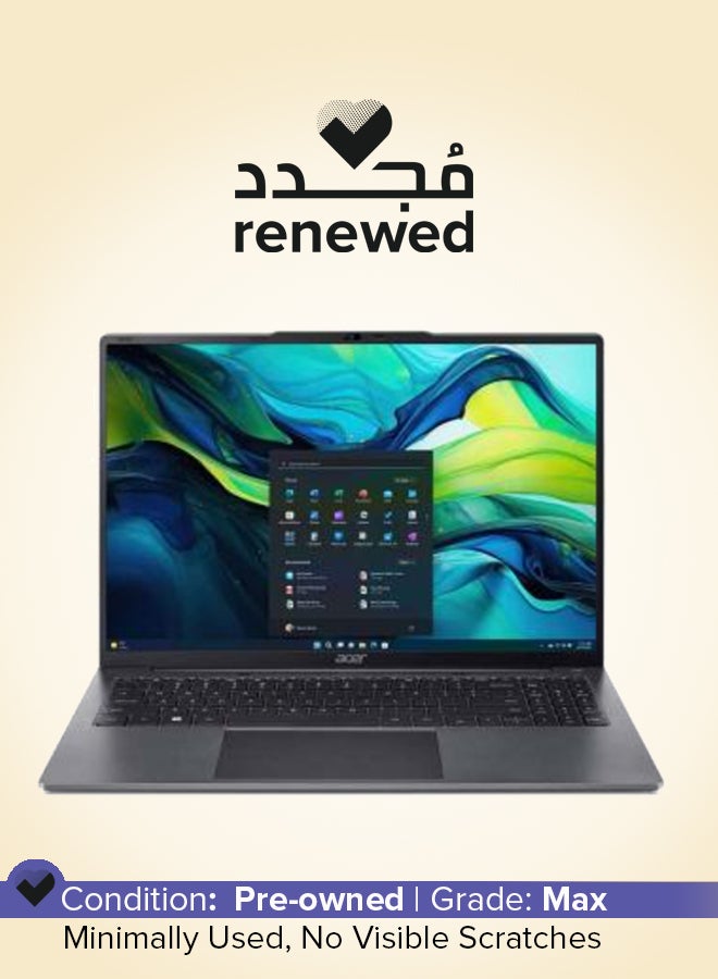 أيسر Renewed - Aspire Lite 16 Laptop With 16-Inch UHD Display, Core i5-1235U Processor/16-Core/12th Gen/8GB RAM/512GB SSD/Intel UHD 600 Graphics/DOS(Without Windows) English/Arabic Steel Gray  - Image 1