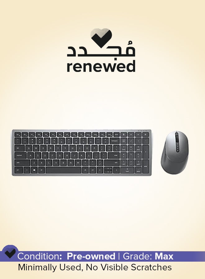 DELL - Renewed - Multi-Device Bluetooth and Wireless Keyboard And Mouse Titan Gray - Image 1