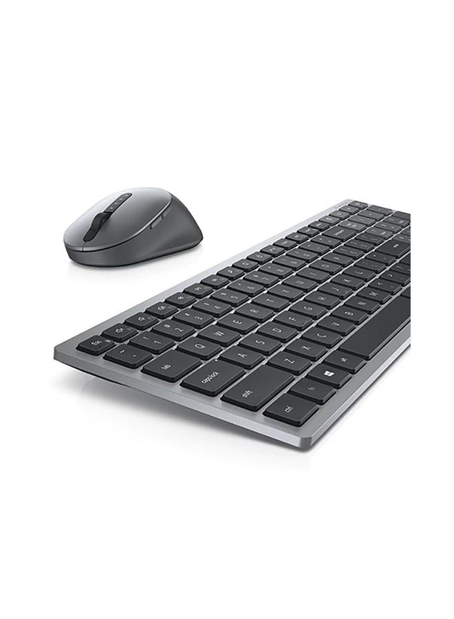 DELL - Renewed - Multi-Device Bluetooth and Wireless Keyboard And Mouse Titan Gray - Image 1