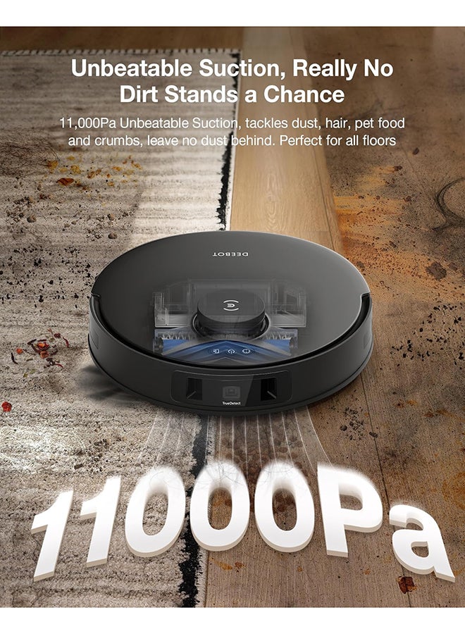 ecovacs Deebot T30S Pro Robot Vacuum And Mop 11000Pa Truedge Adaptive Edge Mopping Zerotangle Technology Ai Instant Re-Mop Hot Water Mop Washing Self-Emptying & Refilling Ai Obstacle Avoidance 300 ml 1650 W DSX39 Black - Image 2