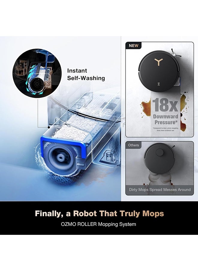ecovacs Deebot X8 Pro Omni Robot Vacuum And Mop 18000Pa Ozmo Roller Instant Self-Washing Mopping 167℉ Hot Water Mop Washing Auto Cleaning Solution Adding Hot Air-Drying Self-Emptying 1650 W DEX56 Black - Image 2