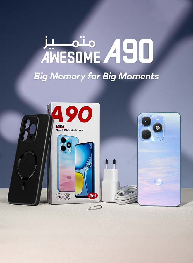 إيتيل - A90 Dual SIM Arora Blue 4+8GB RAM 256GB 4G - Middle East Version - Image 1