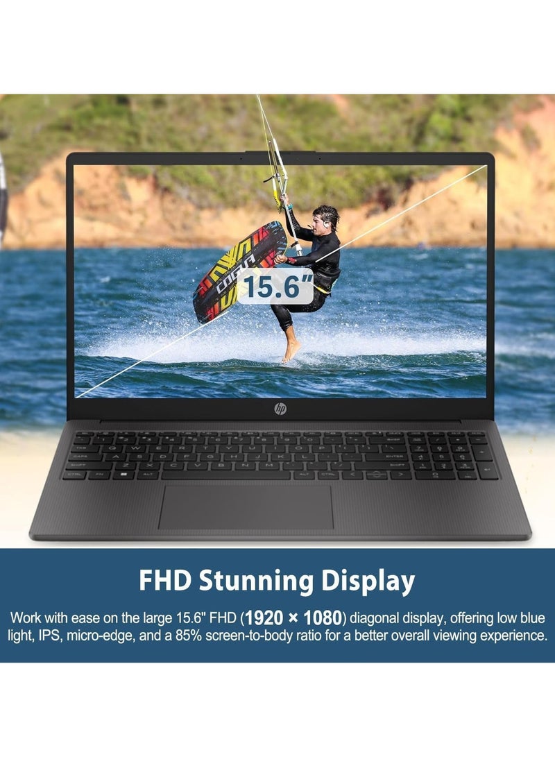 HP 255 G10 Business Laptop, 15.6" FHD Display, AMD Ryzen 5 7530U, 16GB RAM, 512GB PCIe SSD, Windows 11 Pro English Dark Ash Silver - Image 2