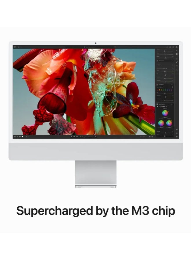 Apple - iMac AIO With 24-Inch Retina Display,M3 chip 8 Core CPU And 10 Core GPU Processor/8GB RAM/512GB SSD/Includes Apple Magic English Keyboard and Mouse English silver - Image 1