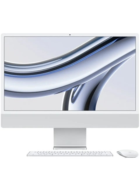 iMac AIO With 24-Inch Retina Display,M3 chip 8 Core CPU And 10 Core GPU Processor/8GB RAM/512GB SSD/Includes Apple Magic English Keyboard and Mouse English silver