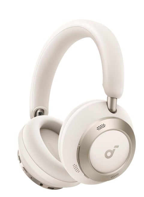 Space One Pro من أنكر، سماعات رأس نشطة لإلغاء الضوضاء، تصميم قابل للطي بشكل ممتاز، 60 ساعة من الصوت الخالي من الفقد، شحن فائق السرعة، صوت لاسلكي عالي الدقة مع LDAC، ملاءمة مريحة - أبيض