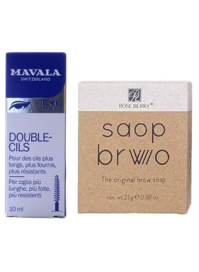 مافالا - Mavala Double Lash 10Ml,plus Rose Berry Soap Brow 25 g Clear - Image 1