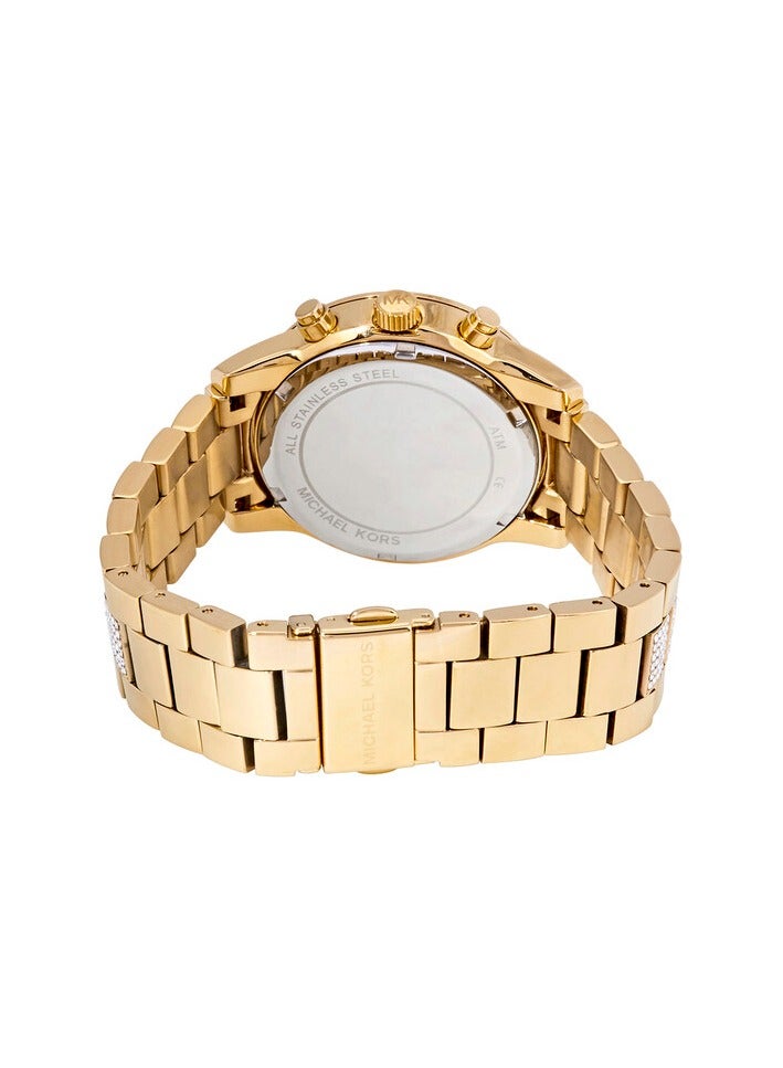 مايكل كورس Women's Michael Kors Ritz Pave Chronograph Crystal Gold Dial Ladies Watch - MK6484  - Image 3