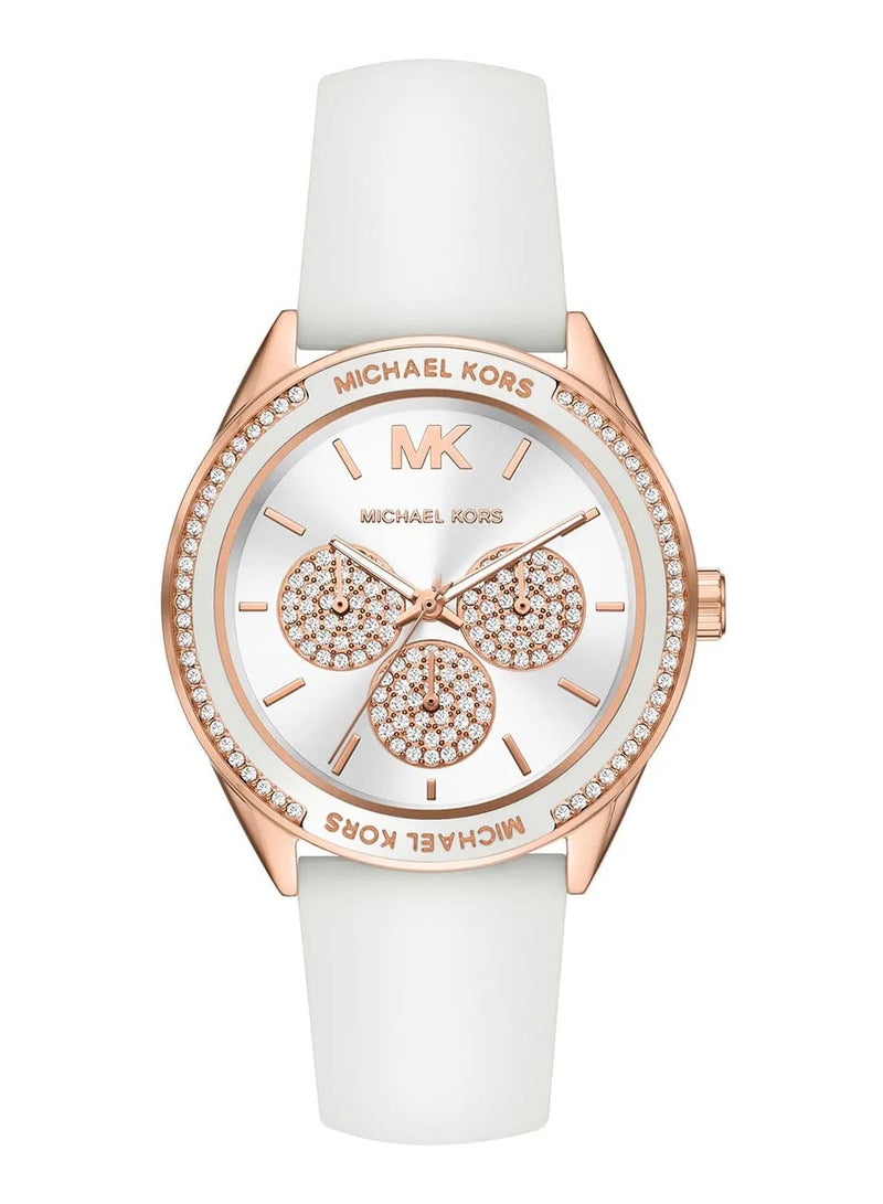 مايكل كورس Women's Michael Kors Quartz Silicone Strap Watch-White Dial with Rose Gold Accents For Women MK6945  - Image 1
