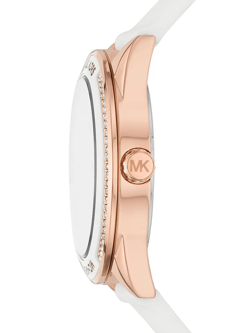 مايكل كورس Women's Michael Kors Quartz Silicone Strap Watch-White Dial with Rose Gold Accents For Women MK6945  - Image 5
