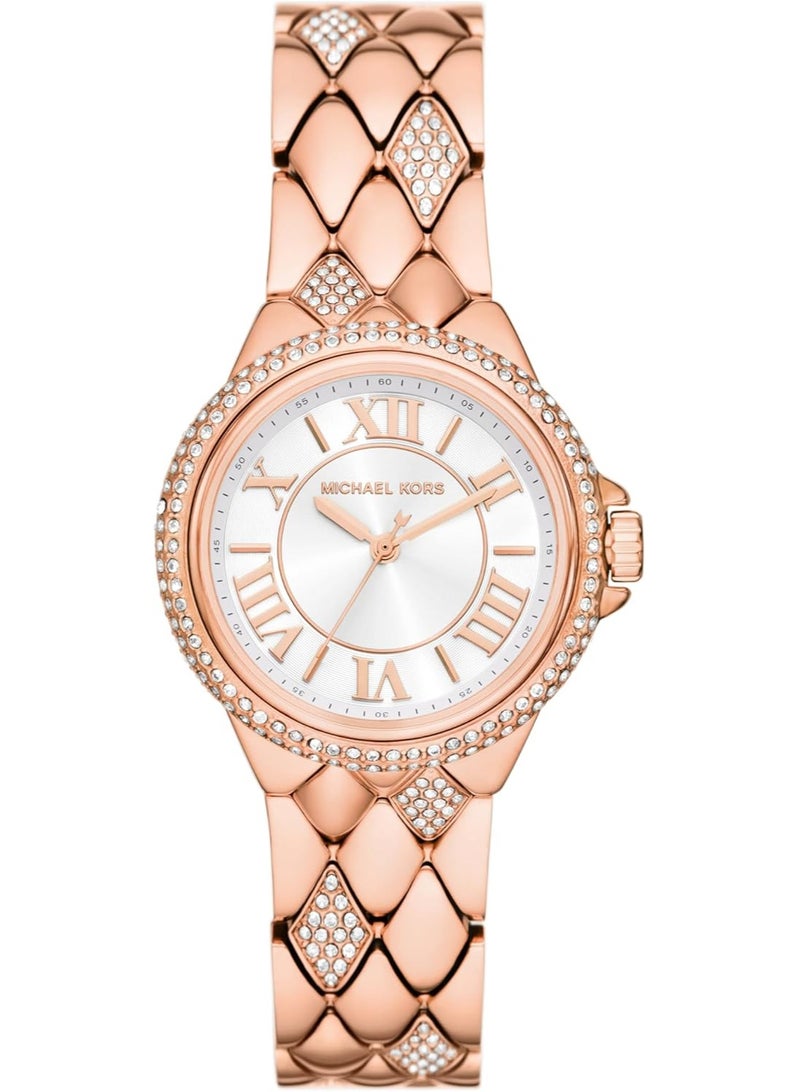 مايكل كورس Women's Michael Kors Stainless Steel Analog White Dial Women Watch-Mk4810, Rose Gold Band  - Image 1