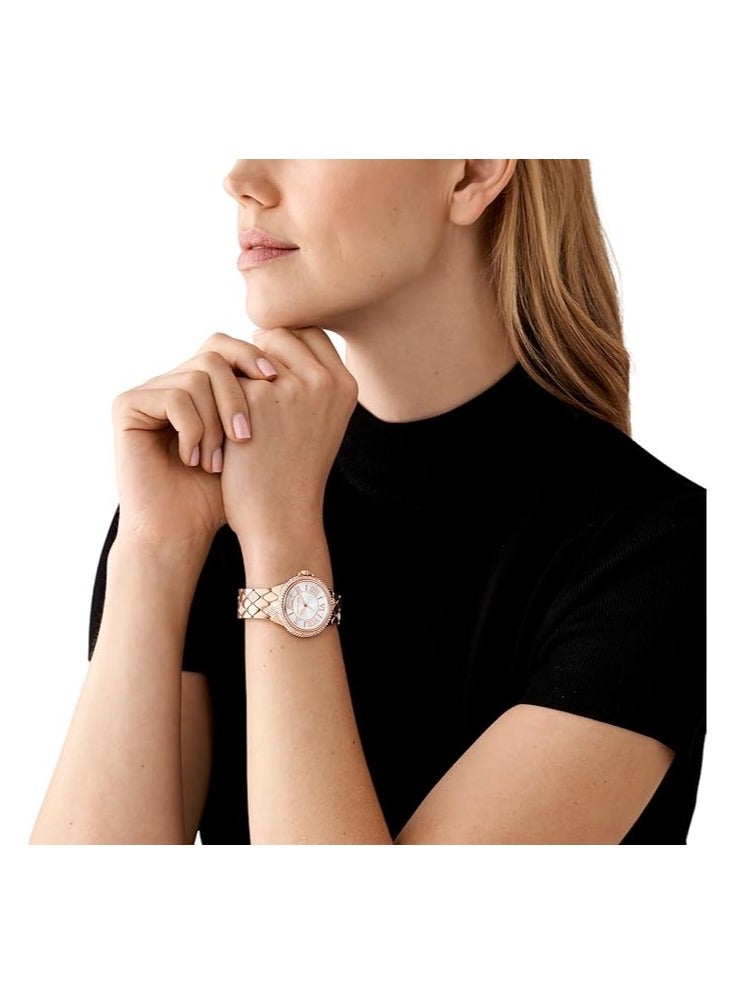 مايكل كورس Women's Michael Kors Stainless Steel Analog White Dial Women Watch-Mk4810, Rose Gold Band  - Image 5