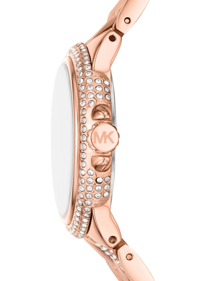 مايكل كورس Women's Michael Kors Stainless Steel Analog White Dial Women Watch-Mk4810, Rose Gold Band  - Image 3