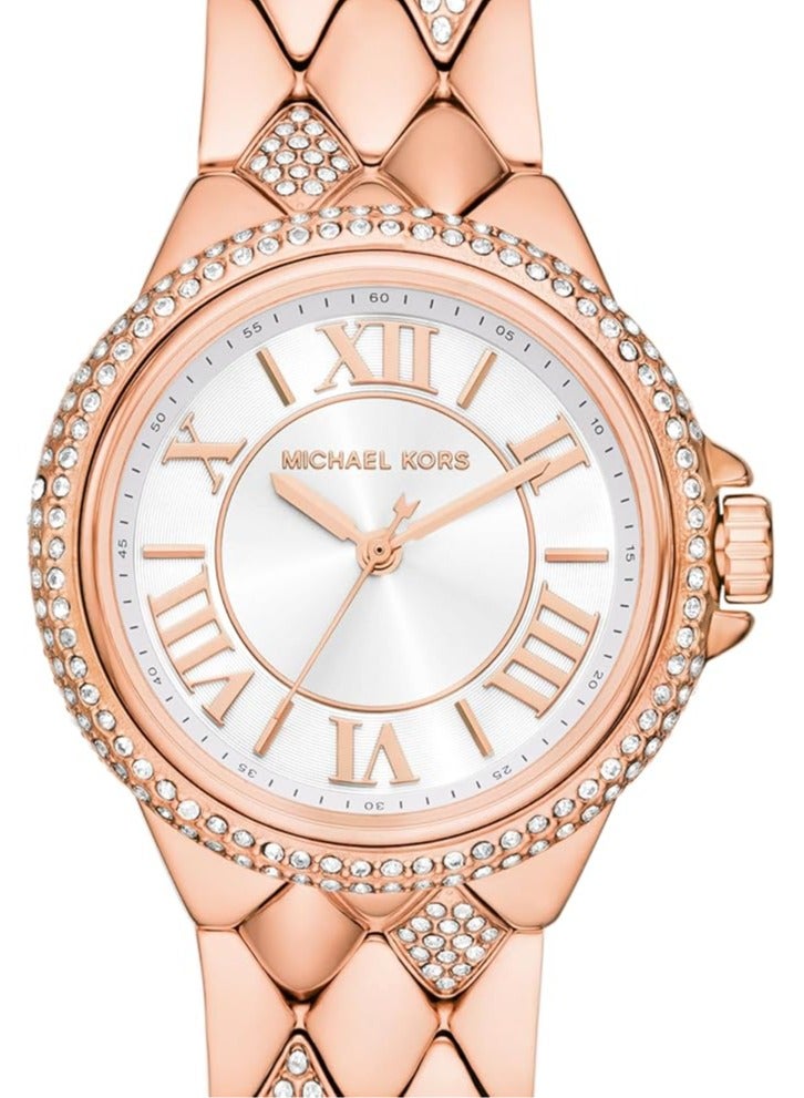 مايكل كورس Women's Michael Kors Stainless Steel Analog White Dial Women Watch-Mk4810, Rose Gold Band  - Image 4