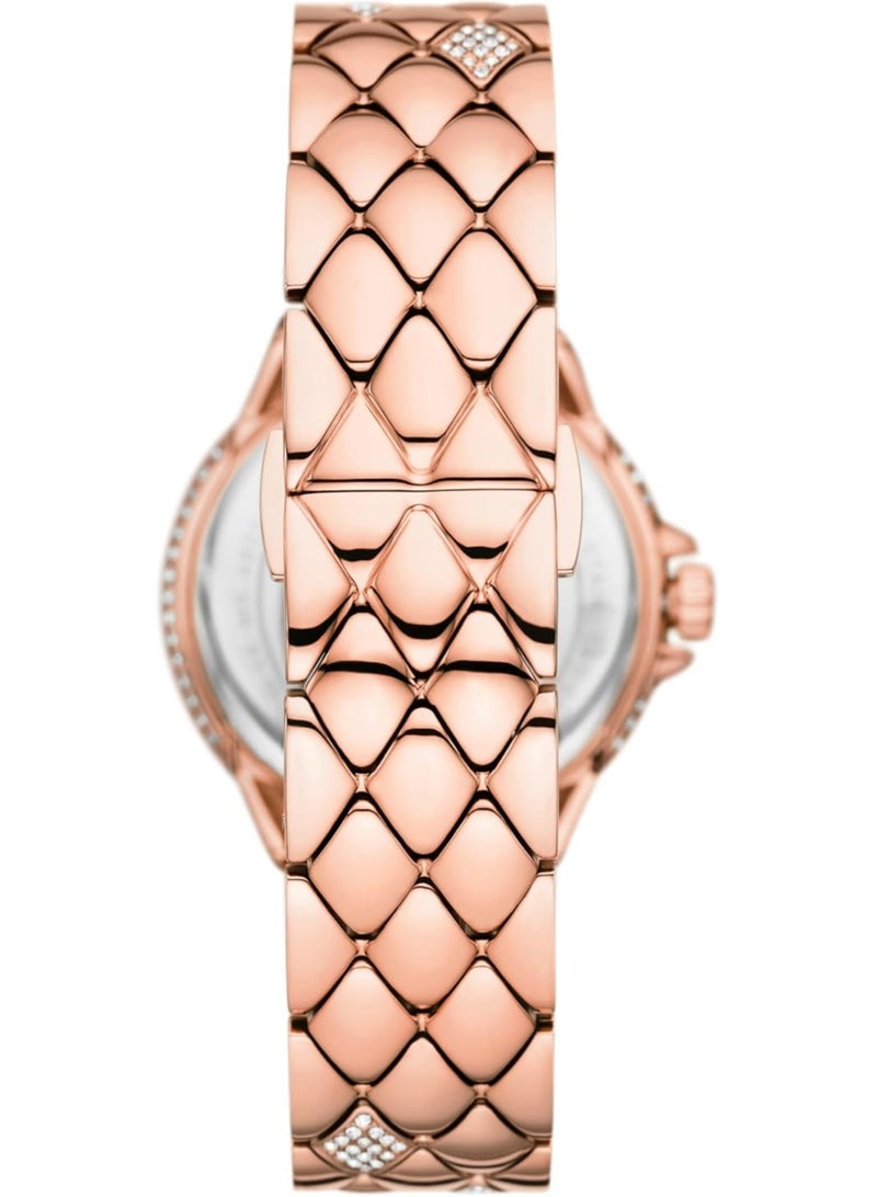 مايكل كورس Women's Michael Kors Stainless Steel Analog White Dial Women Watch-Mk4810, Rose Gold Band  - Image 2