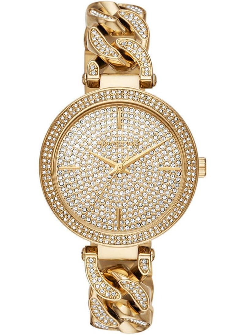 مايكل كورس Women's Michael Kors MK4674 Catelyln Gold Crystal Glitz Dial Gold Stainless Steel Glitz Bracelet Women's Watch, Gold  - Image 1
