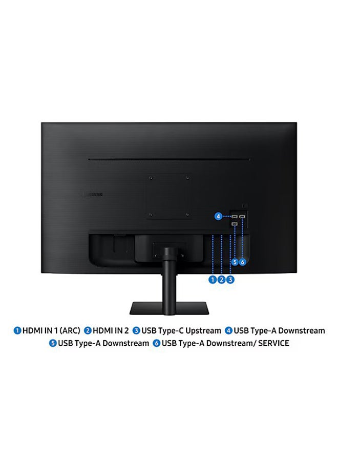 32 inch 4K Smart Monitor M7 M7F with Samsung Vision AI, Copilot integrated (Ask Copilot), AI Picture Optimizer, SmartThings, Knox Security, Smart TV Apps, Click to Search, Gaming Hub, Active Voice Amplifier, build in Speakers, LS32FM702UMXUE black