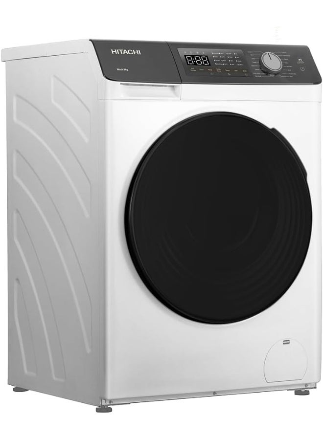 HITACHI - Hitachi 8KG Front Load Washing Machine, 1200 RPM, 16 Programs, Fully Automatic Washer, Intelligent Sensor System, LED Multifunctional Display 8 kg BD-802HVOW white - Image 1