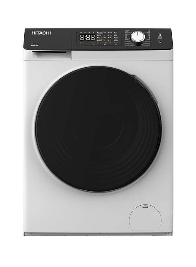 هيتاشي غسالة هيتاشي 8 كجم تحميل أمامي، 1200 دورة في الدقيقة، ضمان 10 سنوات على محرك العاكس، 16 برنامج، غسالة أوتوماتيكية بالكامل، نظام استشعار ذكي، شاشة LED متعددة الوظائف، بيضاء، BD-802HVOW - Image 1
