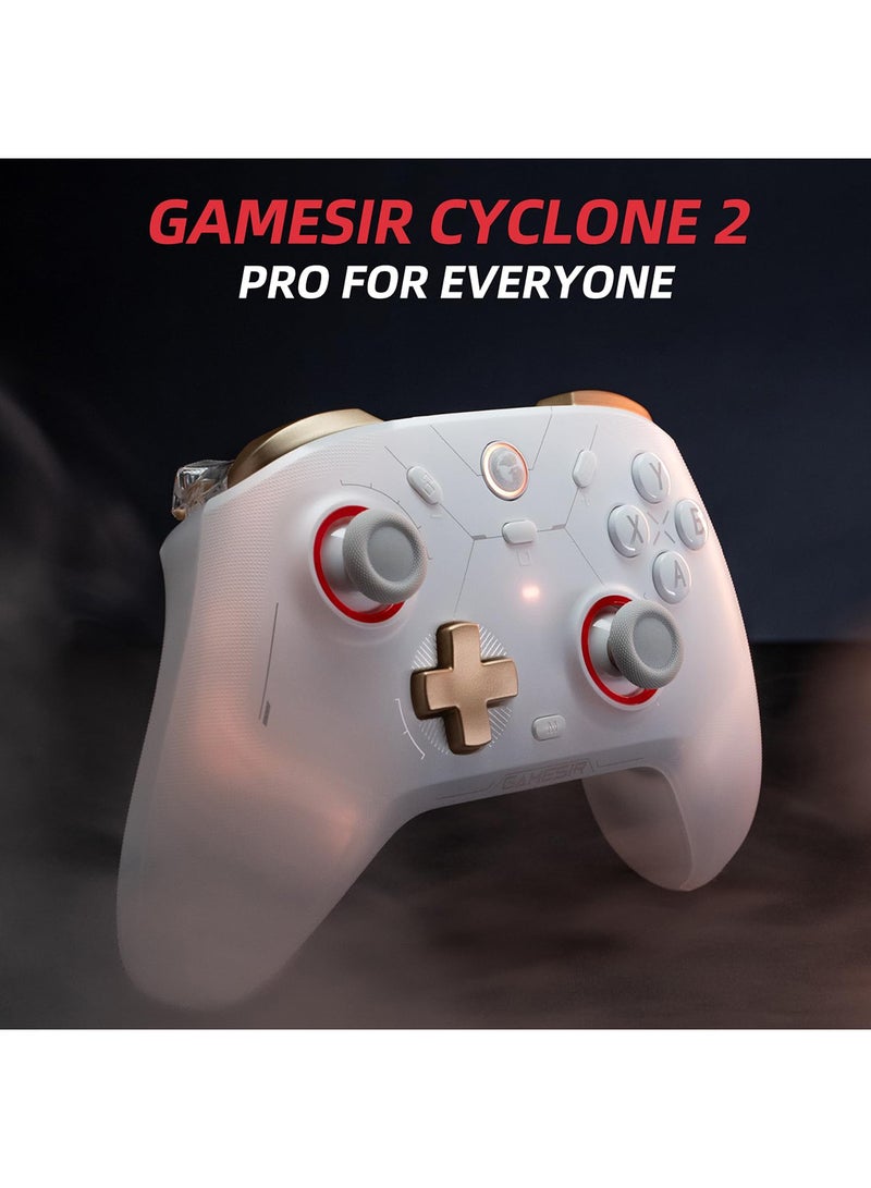 GameSir Cyclone 2 Multiplatform Wireless Controller- TMR Electromagnetic Joysticks&Hall Effect Switch triggers,6-axis Gyro Gaming Controller for Switch/PC/iOS/Android/Steam (Phantom White Standard) - Image 2