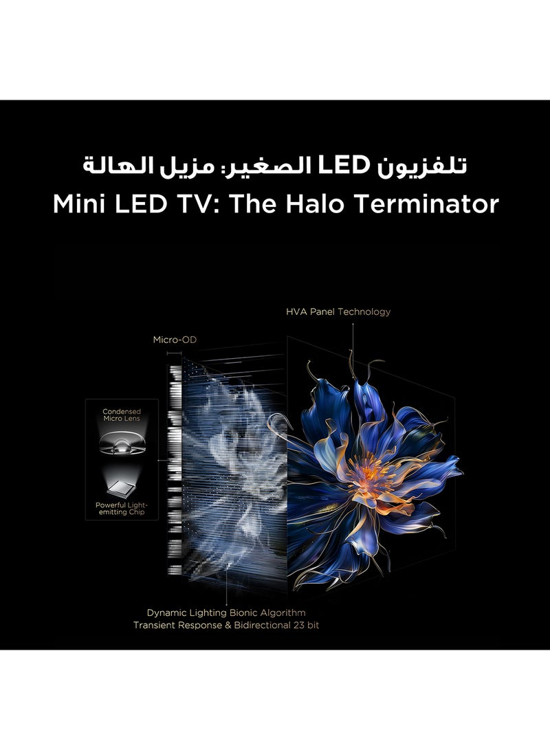 TCL - Television 55 Inch Smart TV 4K QD-Mini LED Colorful Quantum Crystal HDR 10+ Gaming Google TV, 144Hz Native Refresh Rate, ONKYO 2.1 Hi-Fi, Dolby Atmos, AI Mode, (2025 Model) 55Q6C black - Image 1