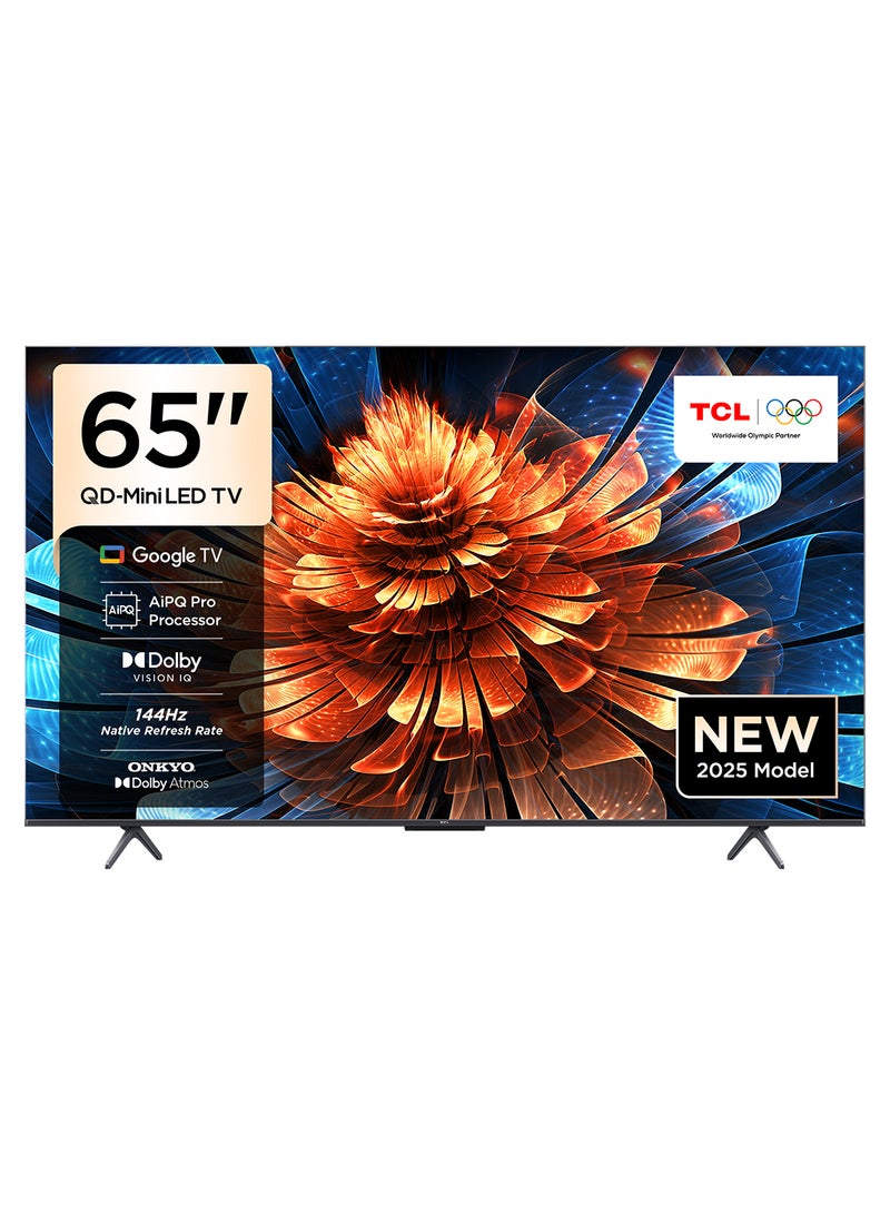 TCL Television 65 Inch Smart TV 4K QD-Mini LED Colorful Quantum Crystal HDR 10+ Gaming Google TV, 144Hz Native Refresh Rate, ONKYO 2.1 Hi-Fi, Dolby Atmos, AI Mode, (2025 Model) 65Q6C black  - Image 1