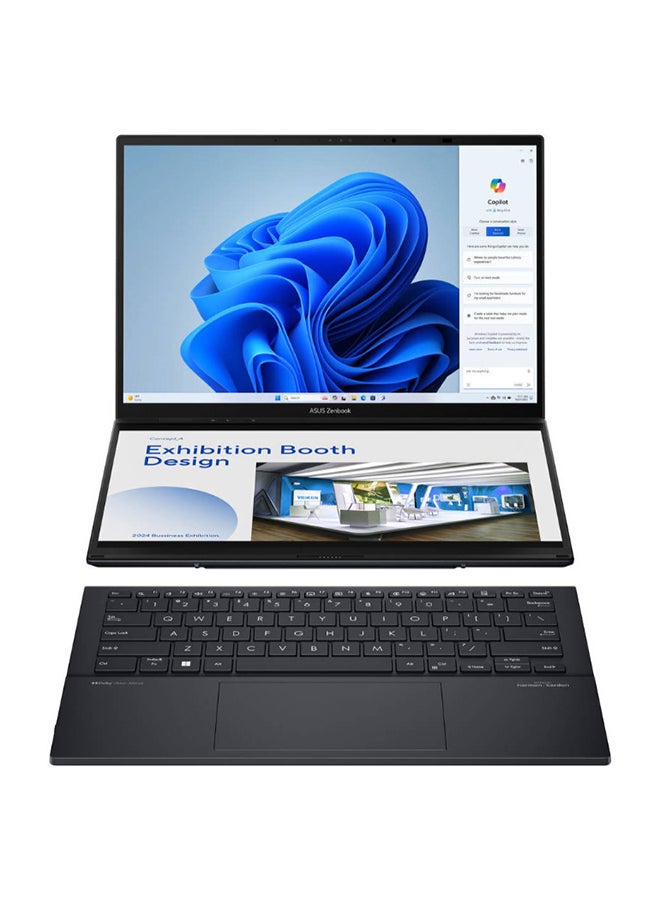 Zenbook DUO Laptop With 14-Inch Full HD Display, Core Ultra 9 185H Processor/32GB RAM/1TB SSD/Intel Arc Graphics/Windows 11 Home English Gray