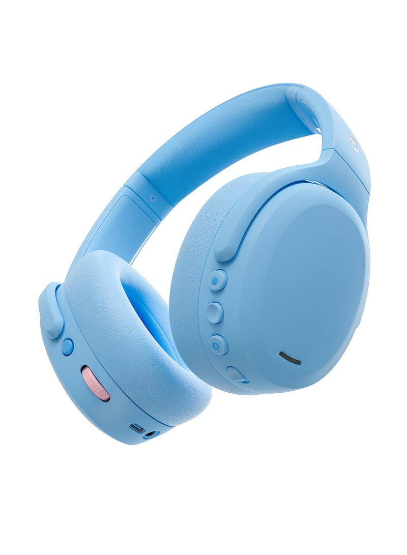 Skullcandy Crusher ANC 2 Wireless Over-Ear Bluetooth Headphones with Multi-Sensory Bass, Active Noise Cancelling, Up to 50 Hours Battery, Microphone for iPhone Android Preppy Summer Resort Blue  - Image 1