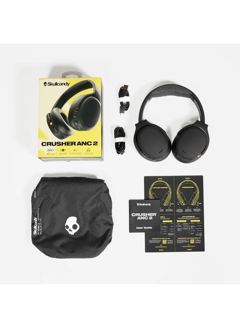 Skullcandy - Crusher ANC 2 Wireless Over-Ear Bluetooth Headphones with Multi-Sensory Bass, Active Noise Cancelling, Up to 50 Hours Battery, Microphone for iPhone Android Preppy Summer Resort Blue - Image 1