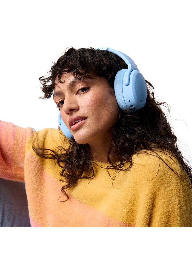 Skullcandy Crusher ANC 2 Wireless Over-Ear Bluetooth Headphones with Multi-Sensory Bass, Active Noise Cancelling, Up to 50 Hours Battery, Microphone for iPhone Android Preppy Summer Resort Blue  - Image 4