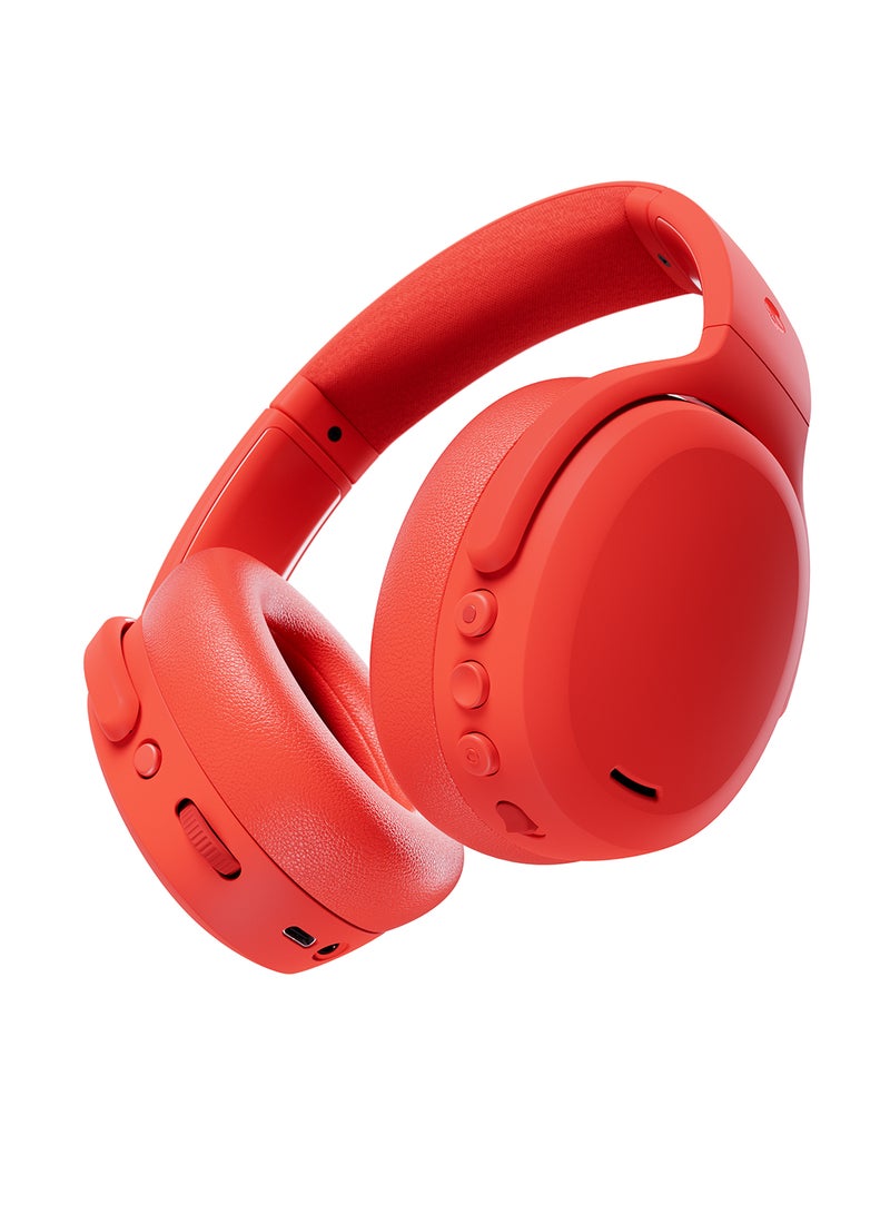 Skullcandy Crusher ANC 2 Wireless Over-Ear Bluetooth Headphones with Multi-Sensory Bass, Active Noise Cancelling, Up to 50 Hours Battery, Microphone for iPhone Android Triple Threat Plasma Red  - Image 1