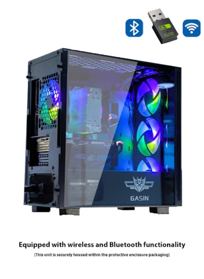 Gasin - Gaming PC With Core i5-11400F Processor/1TB SSD/16GB RAM 3200MB DDR4/Windows 11 Pro/4GB NVIDIA GeForce GTX 1650 Super Graphics + Wireless Card Receiver and Bluetooth Black - Image 1