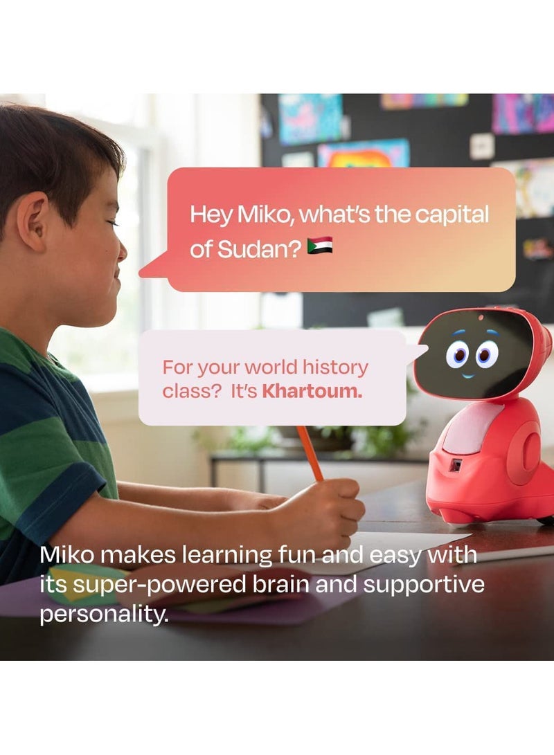 MIKO - 3 AI-Powered Smart Robot for Kids, STEM Learning Educational Robot, Interactive Voice Control Robot with App Control, Disney Stories, Coding Apps, Unlimited Games For Girls And Boys Ages 5-10 -Red - Image 1