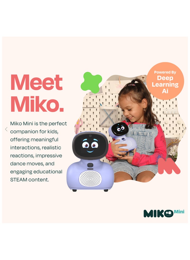 MIKO - Mini Purple with 30 Days Free Max AI Robot for Kids Fosters STEAM Learning And Education Packed With Games - Image 1