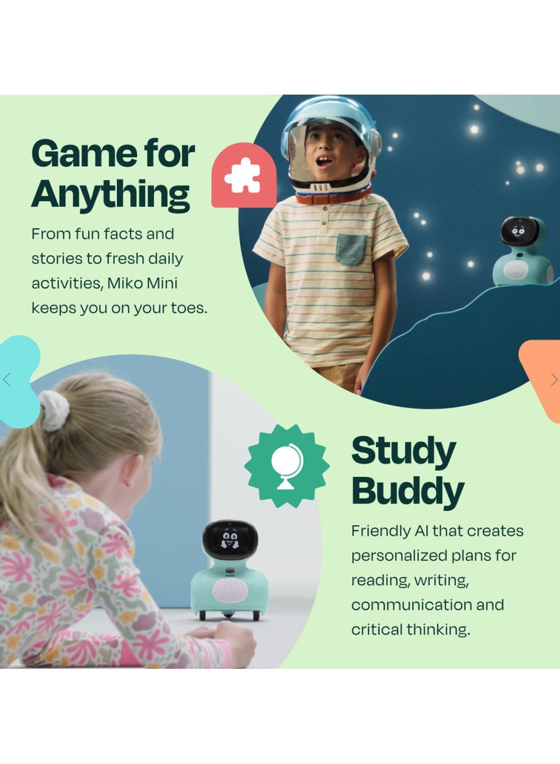ميكو Mini Blue with 30 Days Free Max AI Robot Fosters STEAM Learning And Education, Packed With Games, Dance, Singing And Child-Safe Conversational Learning  - Image 4
