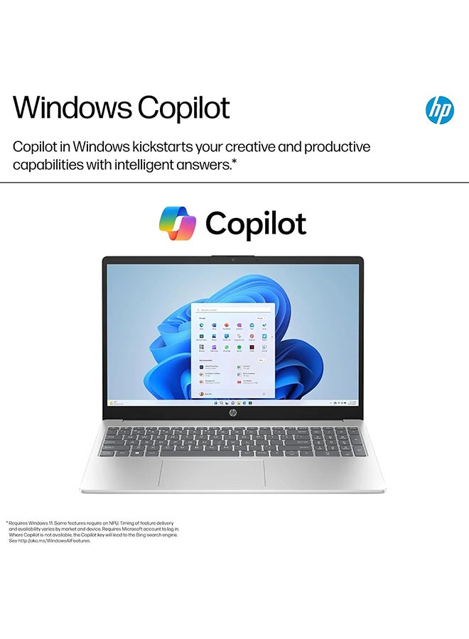 HP - Touch Laptop With 15.6-Inch HD Display, Intel Core i5-1235u Processor/16GB RAM/512GB SSD/Intel Iris XE Graphics/Windows 11 Pro  With Mouse English/Arabic Silver - Image 1