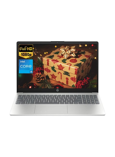 Touch Laptop With 15.6-Inch Full HD Display, Intel Core i5-1235u Processor/8GB RAM/256GB SSD/Intel Iris XE Graphics/Windows 11 Pro + EAT Mouse pad English/Arabic Natural Silver