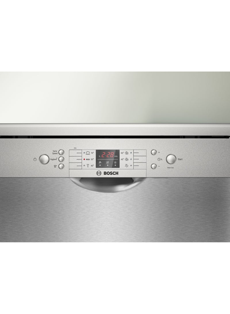 بوش Free-Standing Dishwasher, 12 Place Settings, Series 2, 6 Programs, VarioSpeed, HygienePlus, 10.4 L, 2400 W, SMS26AI00M, Brushed Steel 10.4 L 2400 W SMS26AI00M Brushed Steel - Image 2