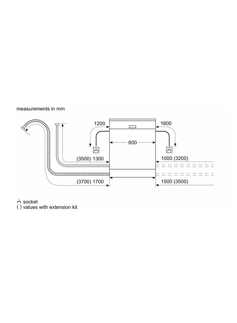 بوش 12 Place Settings Free-Standing Dishwasher, 6 Programs, Series 2, VarioSpeed, HygienePlus, 1 Year Manufaccturer Warranty, 2400 W, SMS26AW00M White 10.4 L 2400 W SMS26AW00M White - Image 4