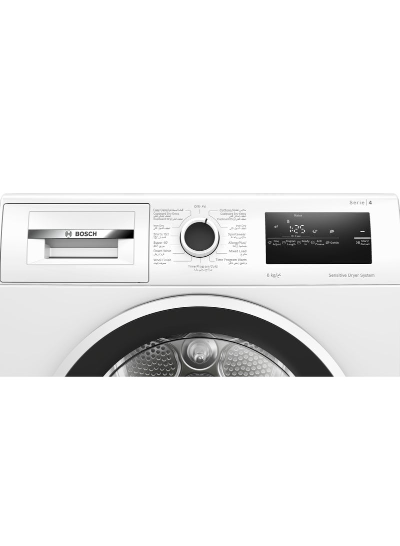 BOSCH 8 Kg Condenser Tumble Dryer, Series 4, AutoDry Technology, 1 Year Manufacturer Warranty, 2800 W, WTN86201GC White 8 kg 2800 W WTN86201GC White - Image 3