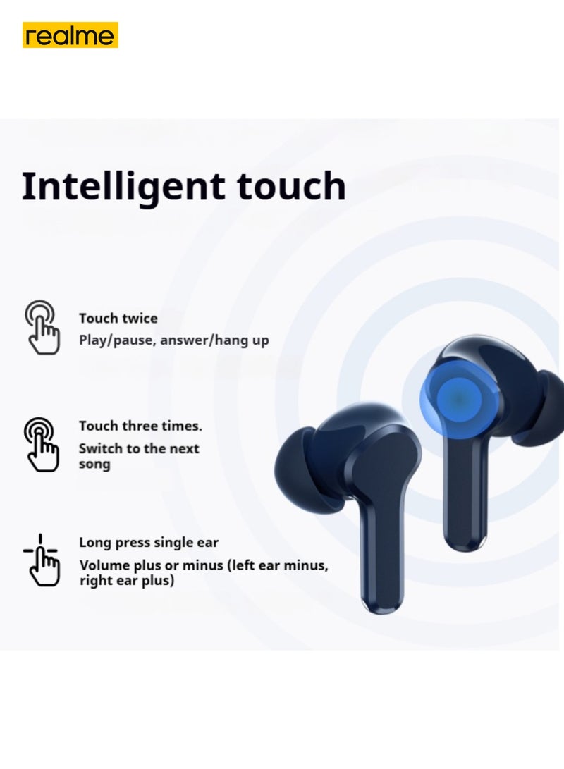 realme - Buds T110 True Wireless Earbuds,IPX5 Water Resistance,Bluetooth 5.4,up to 38 Hours Total Playback Blue - Image 1