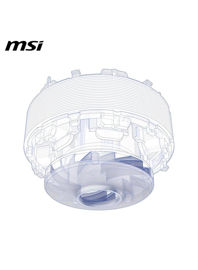 MSI MAG CORELIQUID A13 360 Black ARGB AIO Liquid CPU Cooler, 360mm Radiator, 3x 120mm Fans (500–2000 RPM, 62.6 CFM), Intel LGA 1700/1851 & AMD AM5/AM4 Support, 3800 RPM Ceramic Pump, Low Noise 20 dBA, Nylon-Braided Tubes, Gen2 ARGB Lighting, Customizable Top Cover, EZ Installation | 306-7ZWDA11-L80  - Image 5