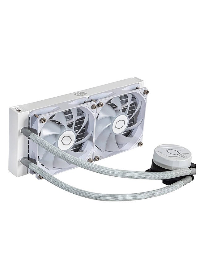 COOLER MASTER MasterLiquid 240L Core aRGB CPU Liquid Cooler, 240mm Radiator Size, 2x Fans, 1750 RPM Fan Speed, 71.93 CFM Fan Airflow, New Gen S Dual Chamber Pump, White | MLW-D24M-A18PZ-RW - Image 3
