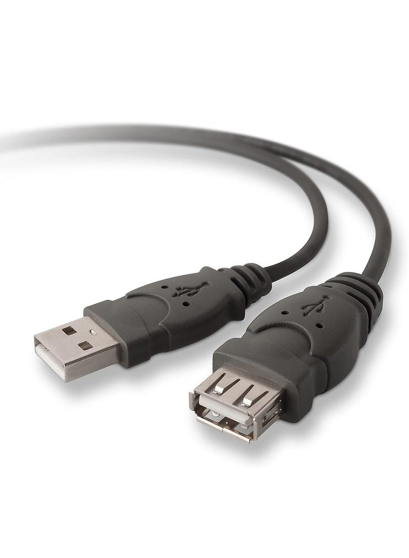 بيلكين USB-A-A-Extension-Cable-1.8-m/grey BLACK  - Image 3