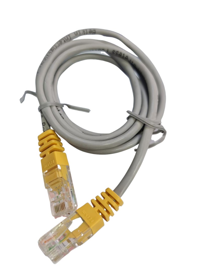 بيلكين Copper Patch Cable Cat.6 UTP 0.5m Ethernet Patch Internet Cable Grey & Yellow grey  - Image 1