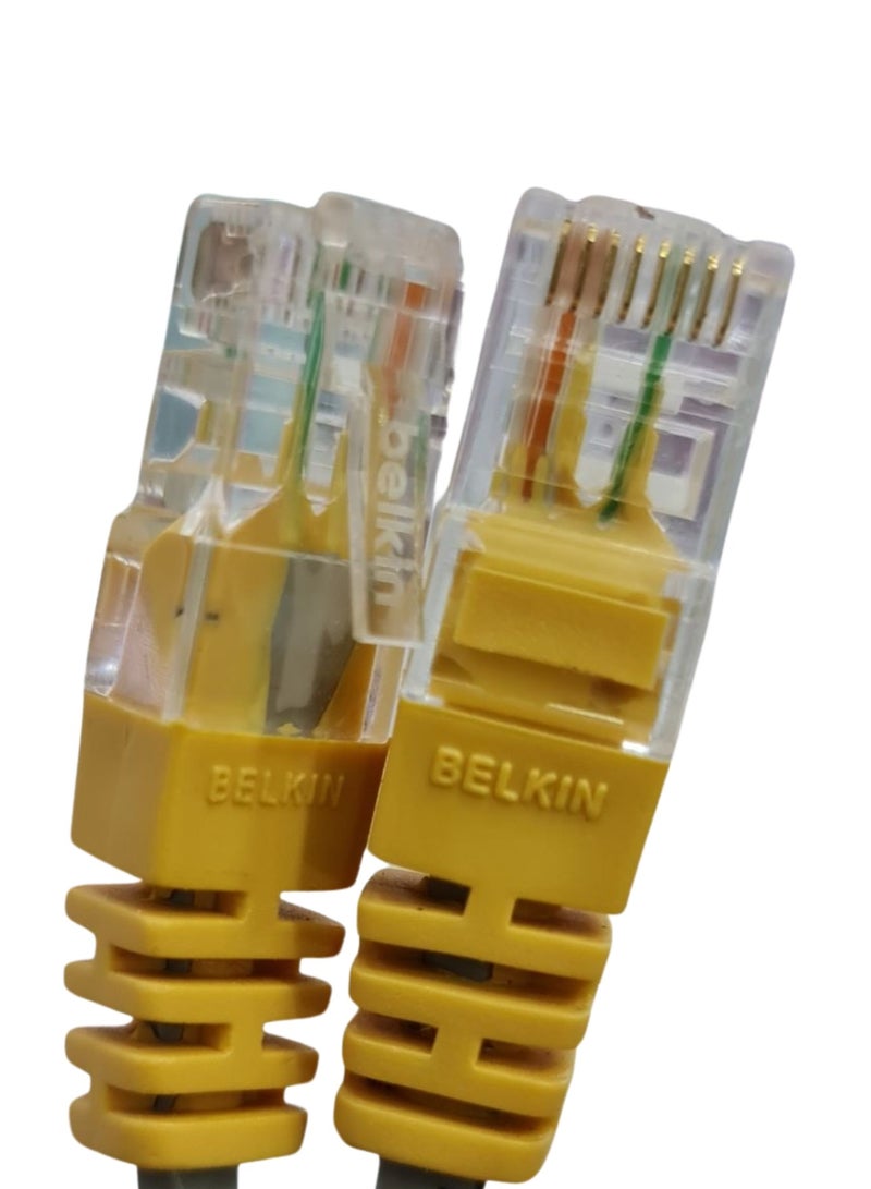 بيلكين Copper Patch Cable Cat.6 UTP 0.5m Ethernet Patch Internet Cable Grey & Yellow grey  - Image 3
